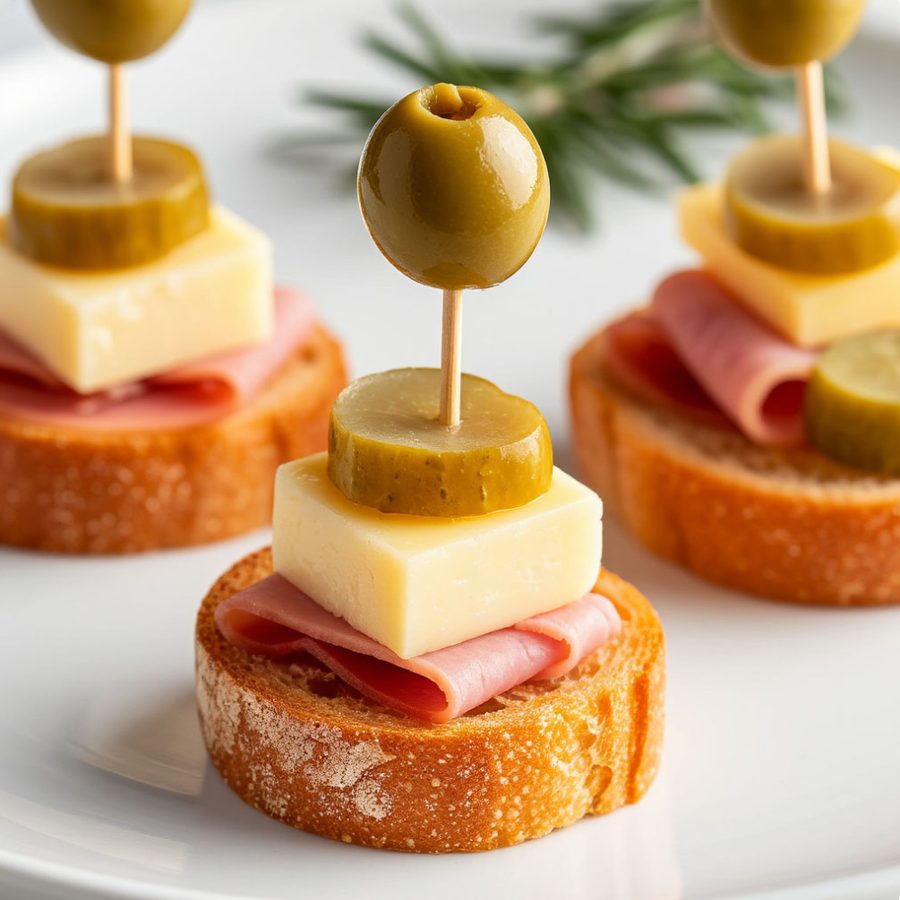 Канапе с ветчиной и сыром