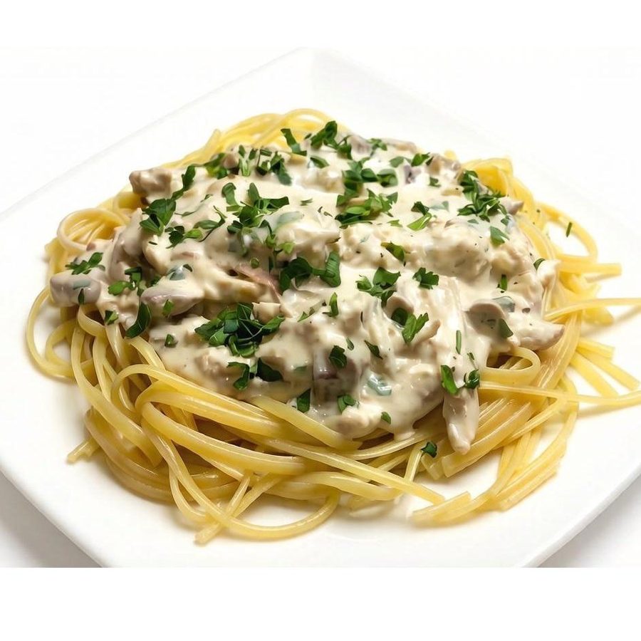 Паста с курицей и грибами